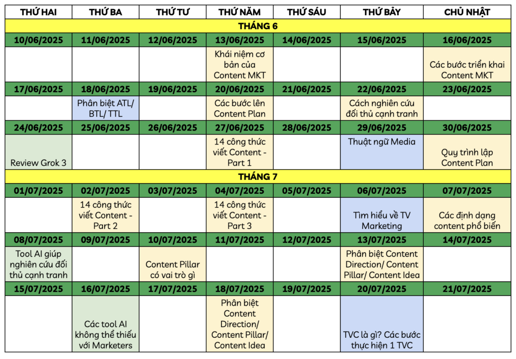 Mẫu Social Media Content Calendar phổ biến nhất và dễ áp dụng cho mọi nền tảng (Tải xuống miễn phí) 4 content calendar template