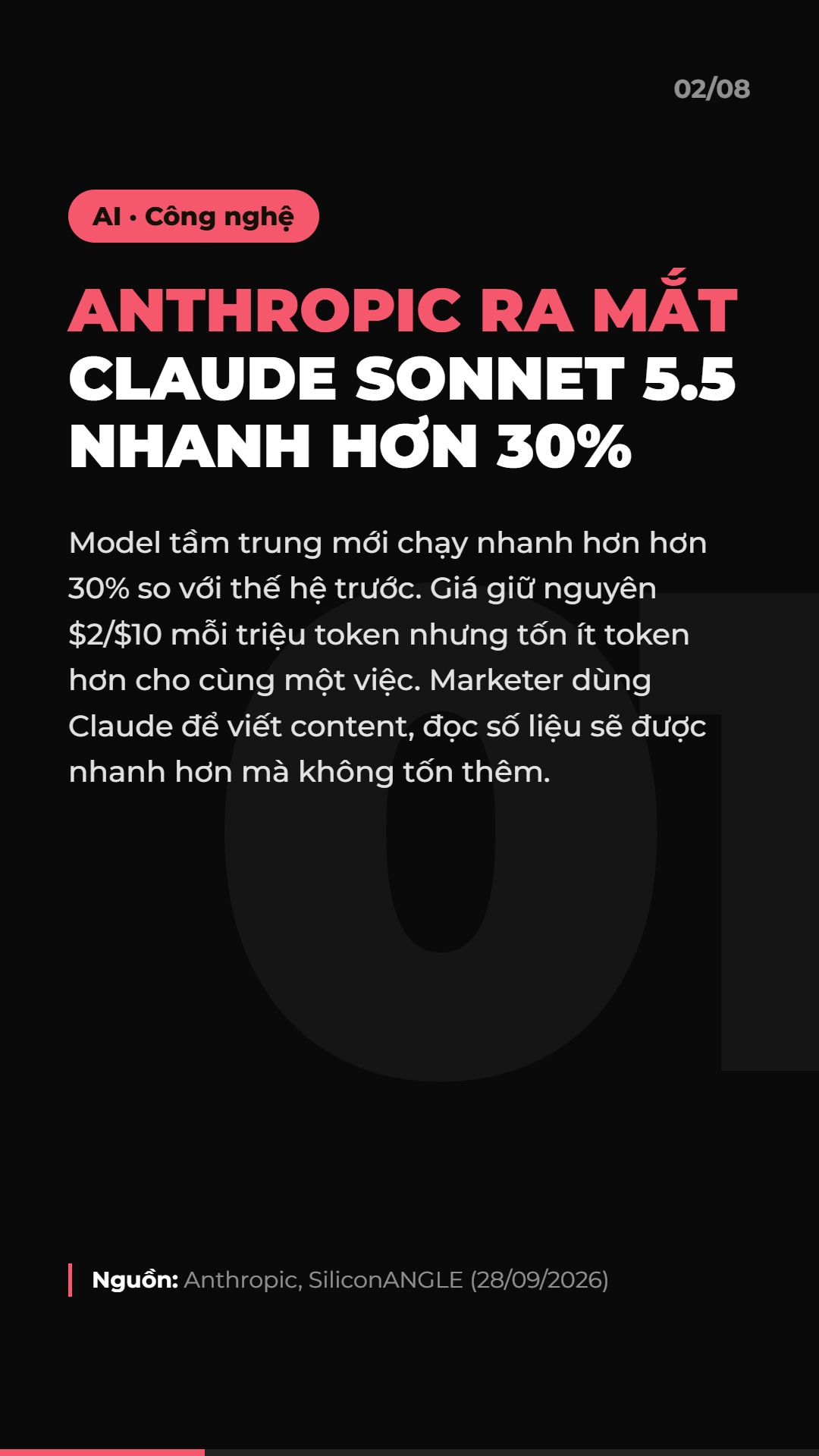 AI Daily 29.09.2026: Claude Sonnet 5.5, OpenAI huỷ GPT-6.1 Astra và 4 tin AI & Marketing đáng chú ý 3 Tin 1: Anthropic ra mắt Claude Sonnet 5.5 nhanh hơn 30%