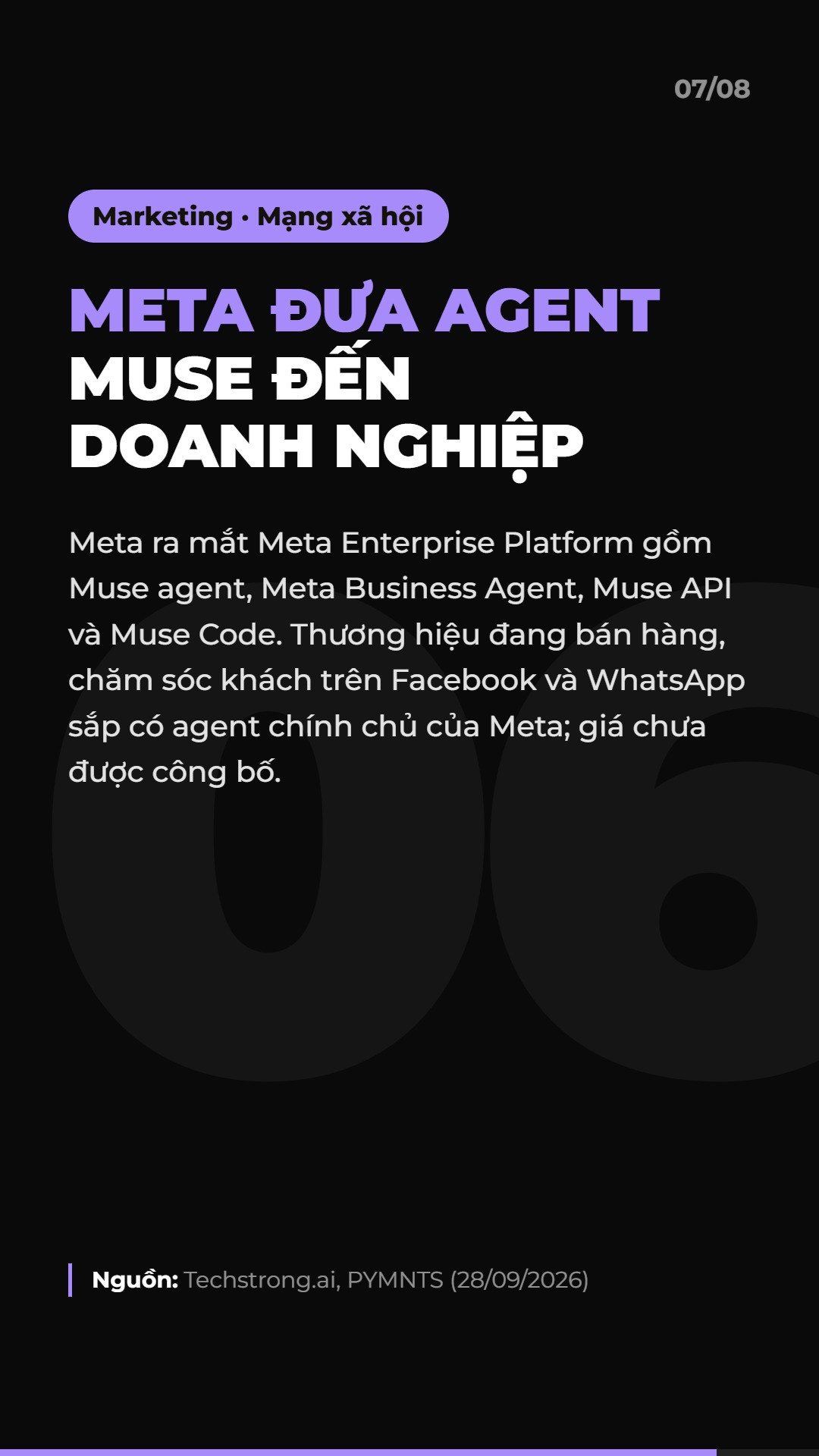 AI Daily 29.09.2026: Claude Sonnet 5.5, OpenAI huỷ GPT-6.1 Astra và 4 tin AI & Marketing đáng chú ý 8 Tin 6: Meta đưa AI agent Muse đến doanh nghiệp