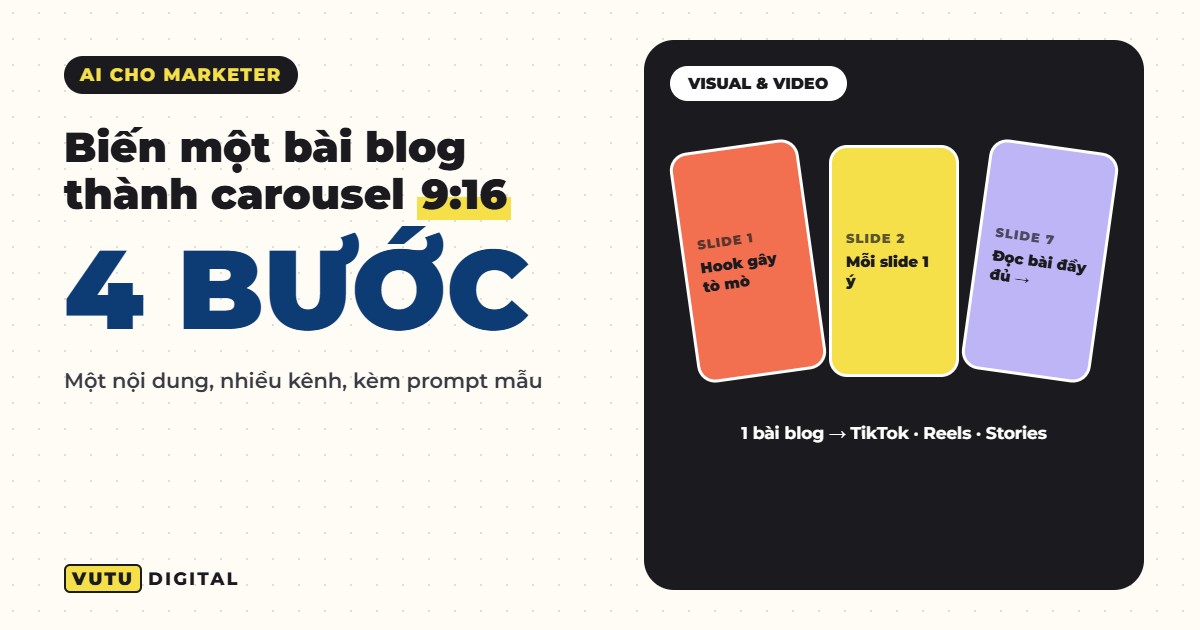 Biến một bài blog thành carousel 9:16 với AI: quy trình 4 bước (kèm prompt) 3 Biến một bài blog thành carousel 9:16 với AI: quy trình 4 bước (kèm prompt)
