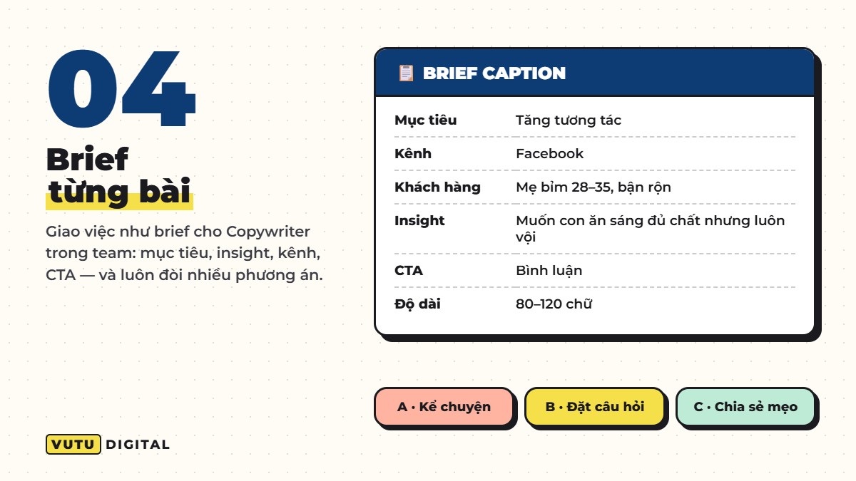 Prompt 4: brief caption chi tiết cho từng bài
