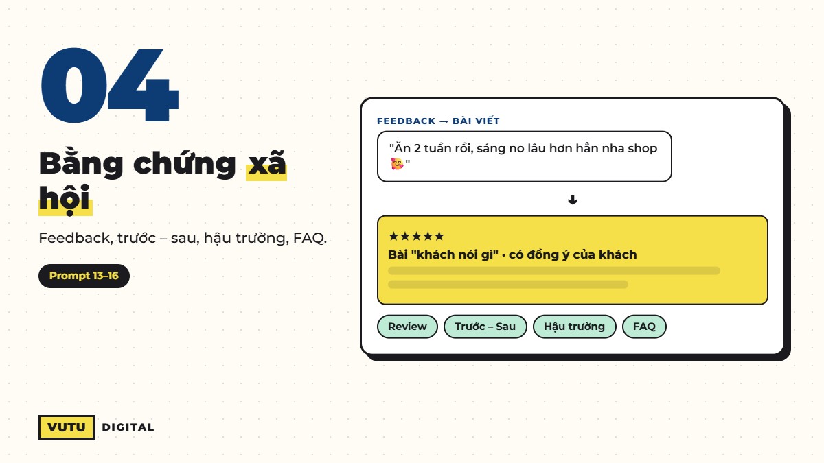 20 prompt viết content Facebook bán hàng (kèm ví dụ đầu ra) 5 Prompt viết bài review và feedback khách hàng