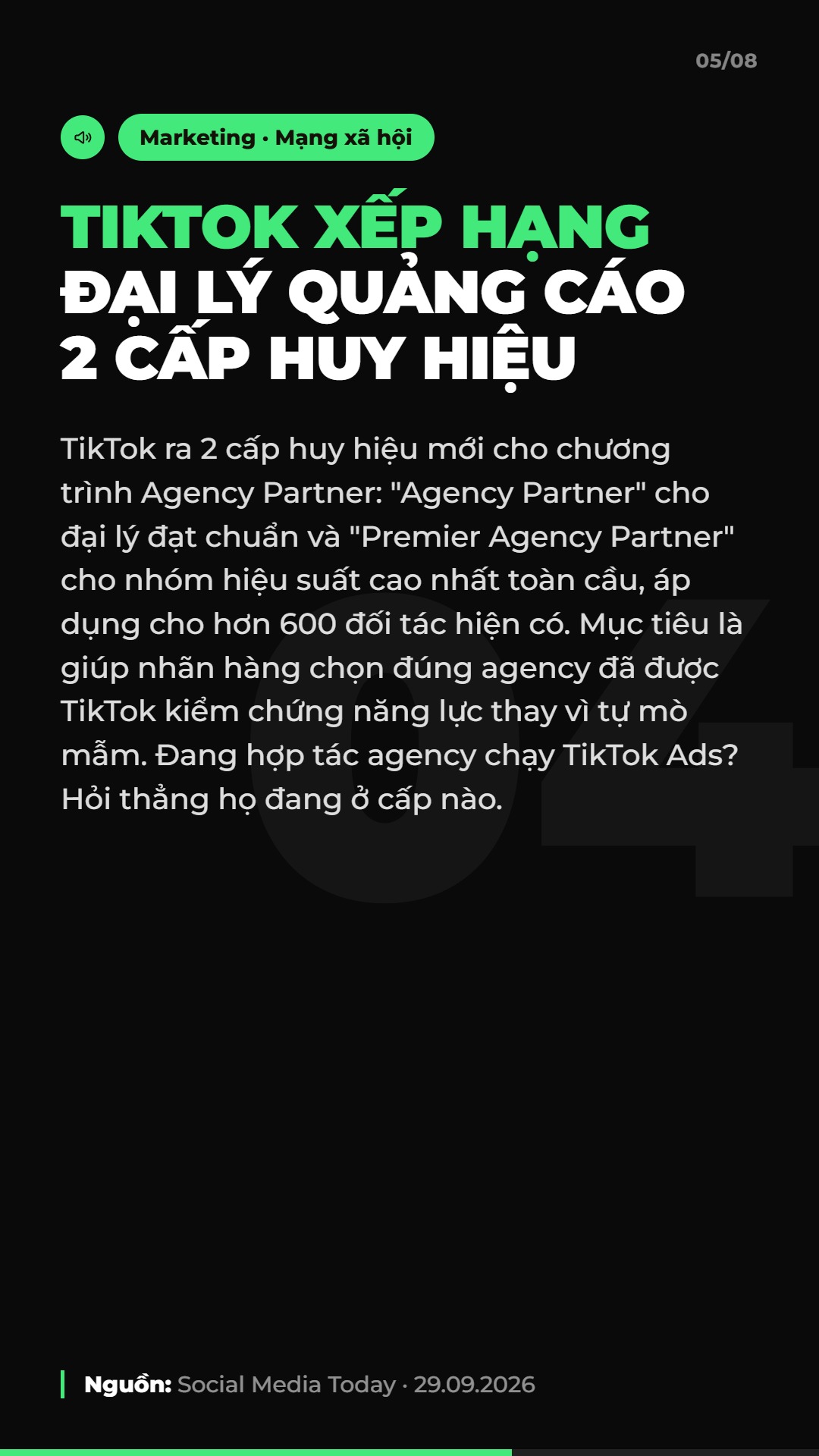 AI Daily 01.10.2026: Shopee & TikTok Shop chiếm 98% thị trường, OpenAI ra mắt Dots và 4 tin AI & Marketing đáng chú ý 6 Tin 4: TikTok ra 2 cấp huy hiệu xếp hạng đại lý quảng cáo