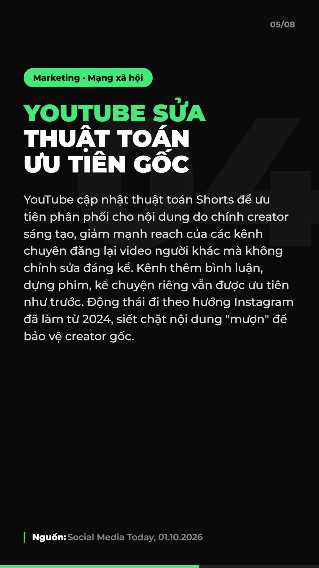 AI Daily 06.10.2026: Sàn TMĐT tăng phí, TikTok mở Ads Network và 4 tin AI & Marketing đáng chú ý 6 Tin 4: YouTube sửa thuật toán Shorts, ưu tiên nội dung gốc