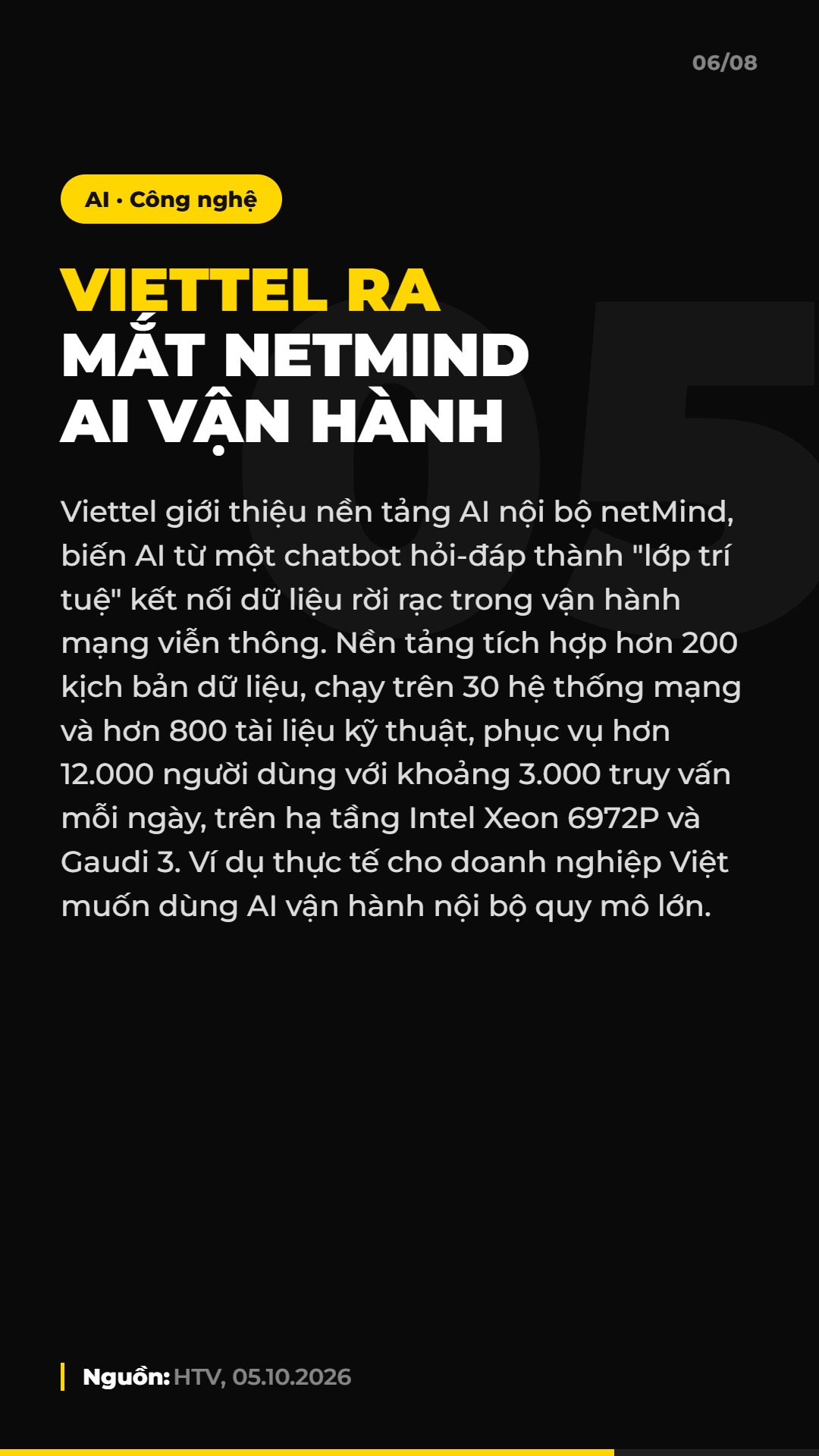 AI Daily 06.10.2026: Sàn TMĐT tăng phí, TikTok mở Ads Network và 4 tin AI & Marketing đáng chú ý 7 Tin 5: Viettel ra mắt netMind, AI làm 'lớp trí tuệ' vận hành mạng