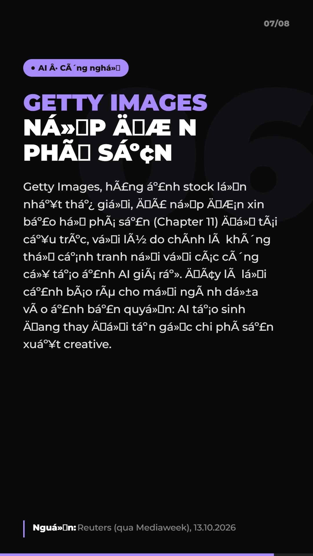 AI Daily 21.10.2026: Muse vượt ChatGPT, Getty Images phá sản và 4 tin AI & Marketing đáng chú ý 8 Tin 6: Getty Images nộp đơn phá sản