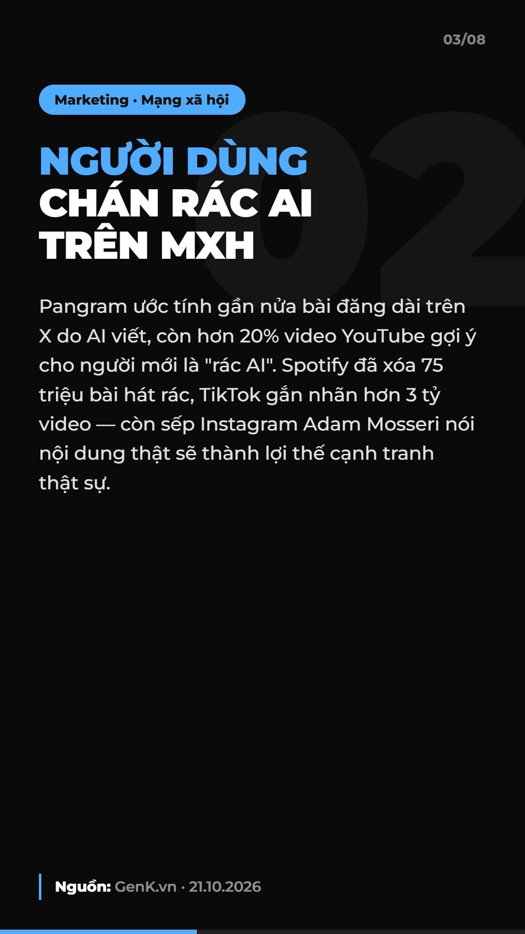 AI Daily 22.10.2026: Sơn Tùng M-TP làm đại sứ OPPO, OpenAI lên Google Cloud và 4 tin AI & Marketing đáng chú ý 4 Tin 2: Người dùng chán rác AI trên mạng xã hội