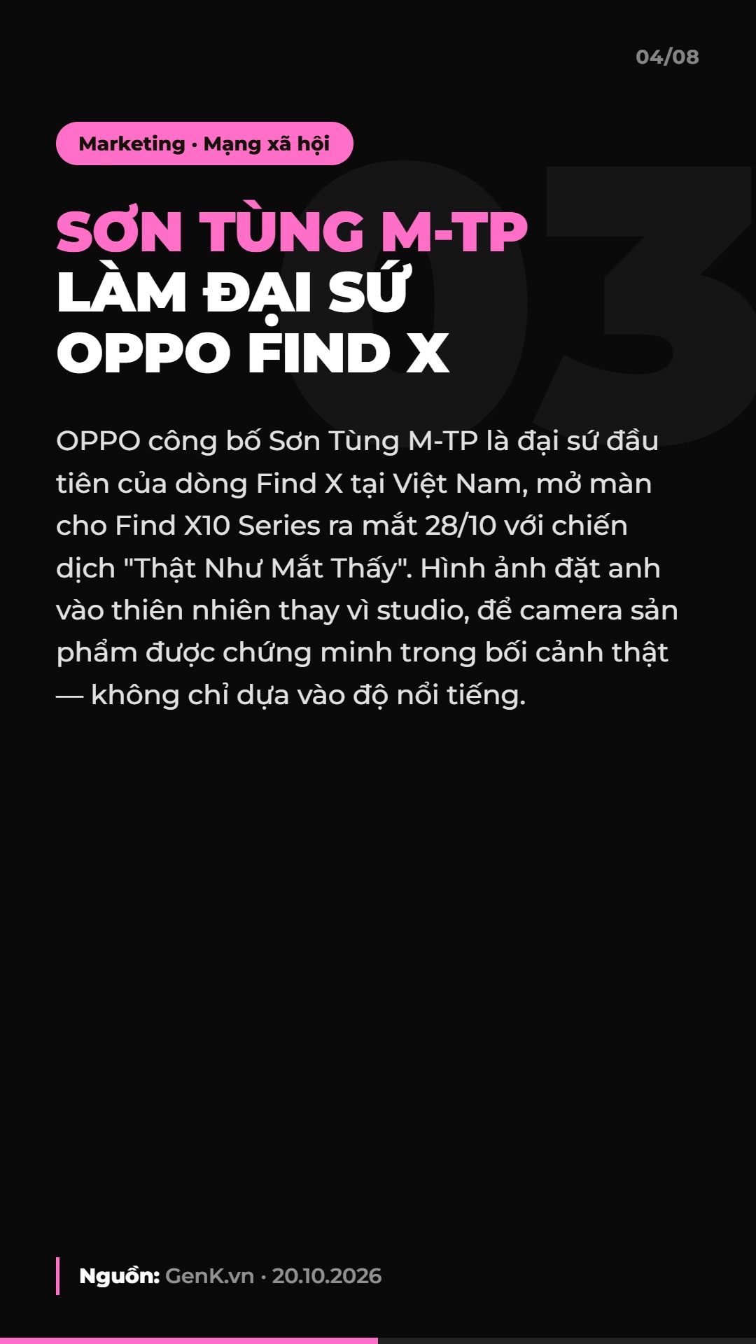 AI Daily 22.10.2026: Sơn Tùng M-TP làm đại sứ OPPO, OpenAI lên Google Cloud và 4 tin AI & Marketing đáng chú ý 5 Tin 3: Sơn Tùng M-TP làm đại sứ OPPO Find X