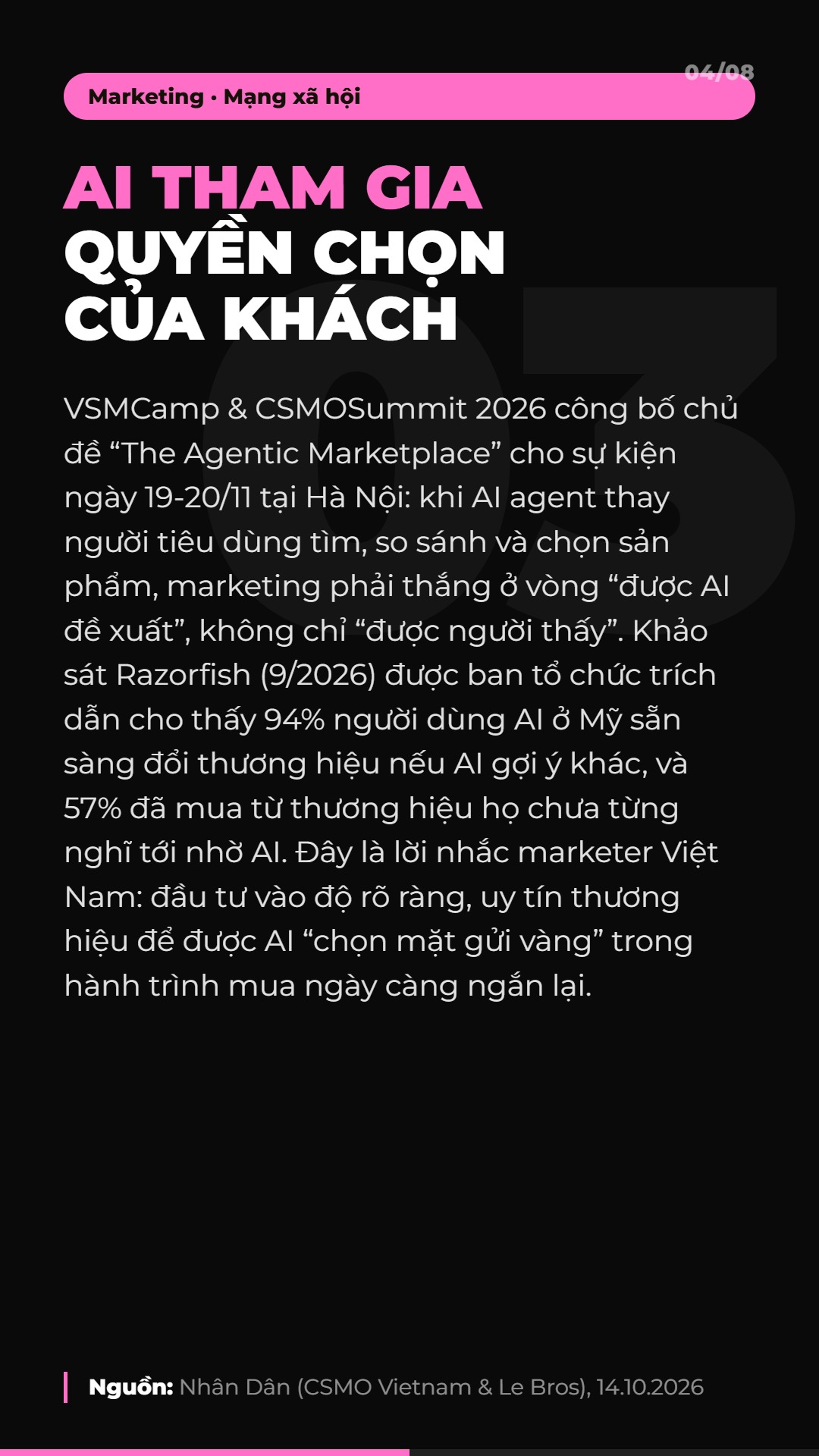 AI Daily 23.10.2026: TikTok tung công cụ ads AI, Claude Duet ra mắt và 4 tin AI & Marketing đáng chú ý 5 Tin 3: VSMCamp & CSMOSummit 2026 - AI tham gia quyền chọn của khách hàng