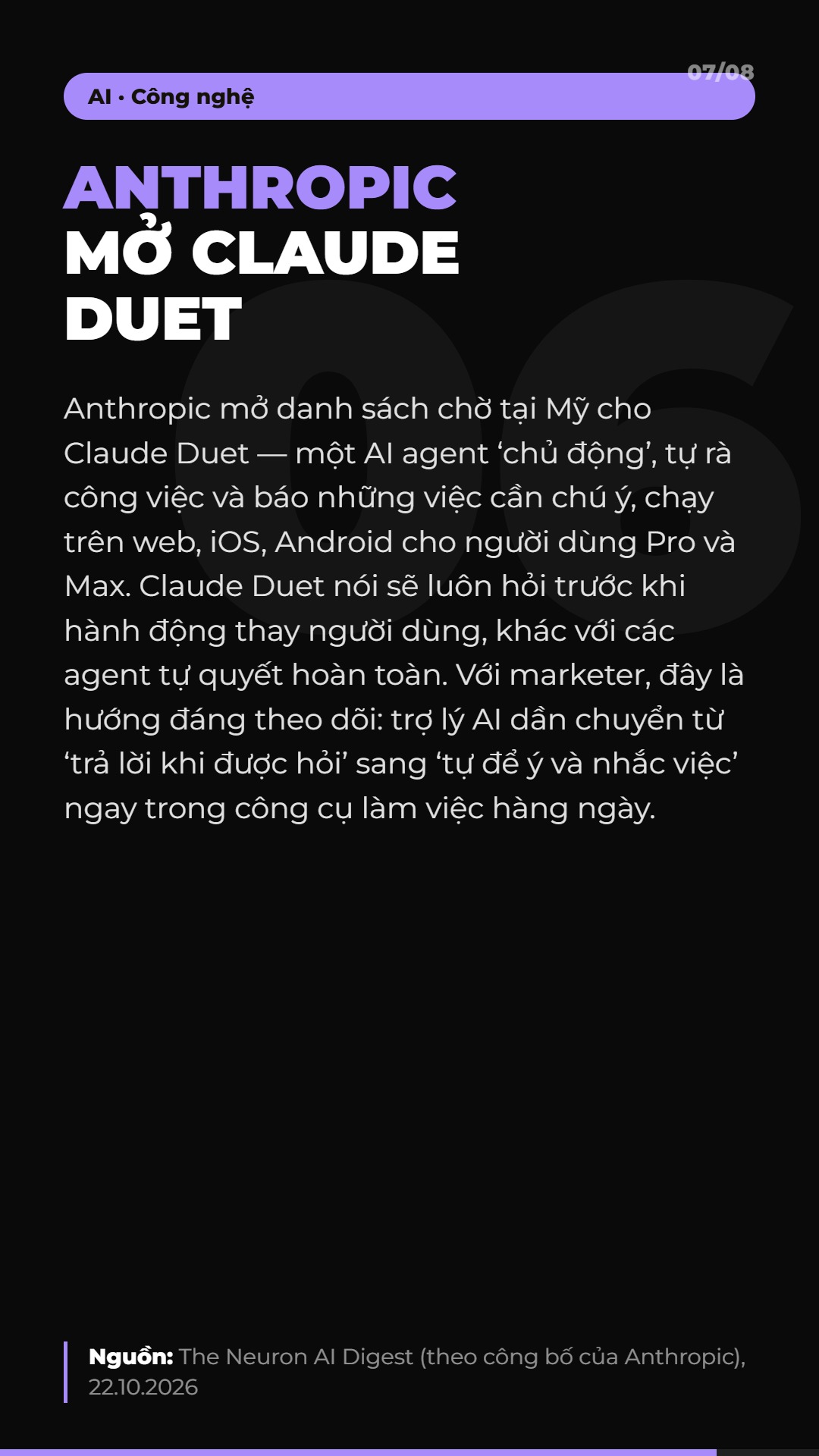 AI Daily 23.10.2026: TikTok tung công cụ ads AI, Claude Duet ra mắt và 4 tin AI & Marketing đáng chú ý 8 Tin 6: Anthropic mở waitlist cho Claude Duet