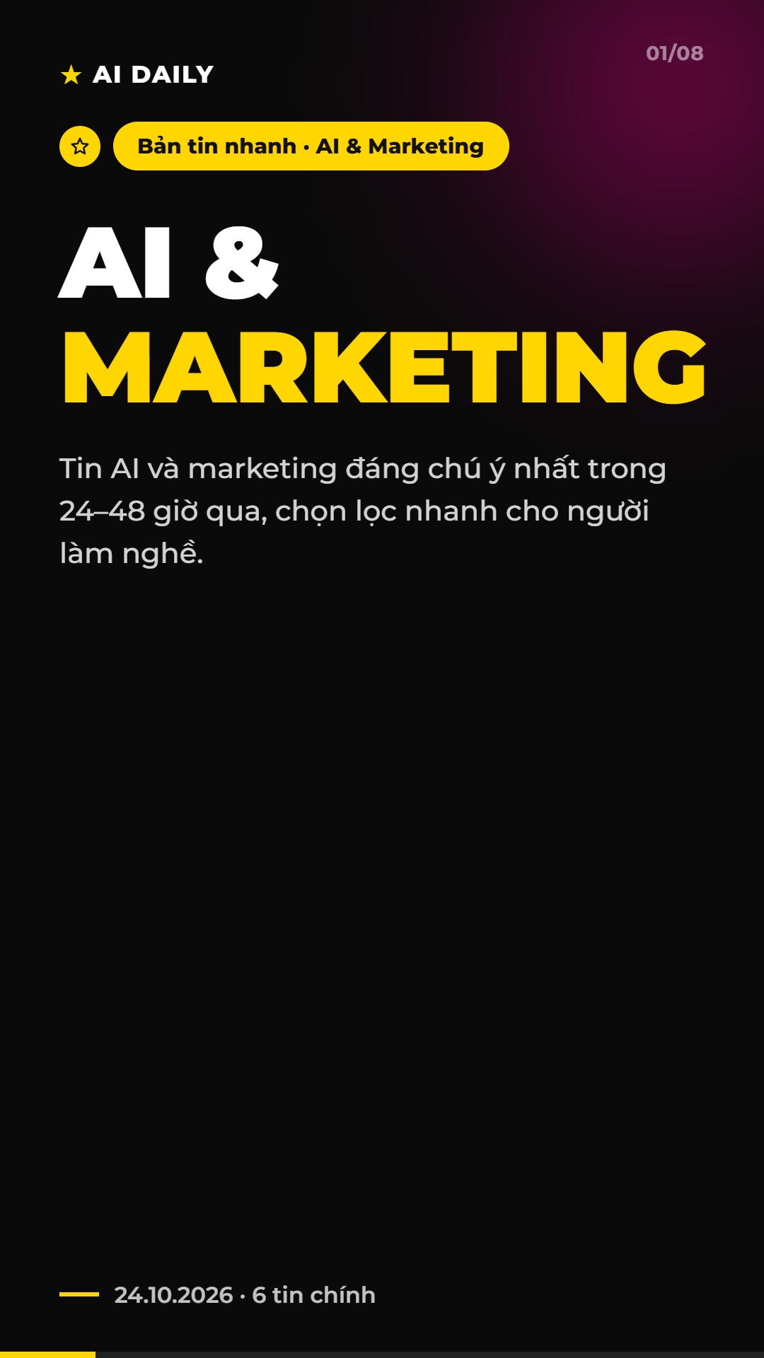AI Daily 24.10.2026: ChatGPT Ads cán mốc 89 quốc gia, FPT AI Factory có lãi và 4 tin AI & Marketing đáng chú ý 1 AI Daily 24.10.2026: ChatGPT Ads cán mốc 89 quốc gia, FPT AI Factory có lãi và 4 tin AI & Marketing đáng chú ý