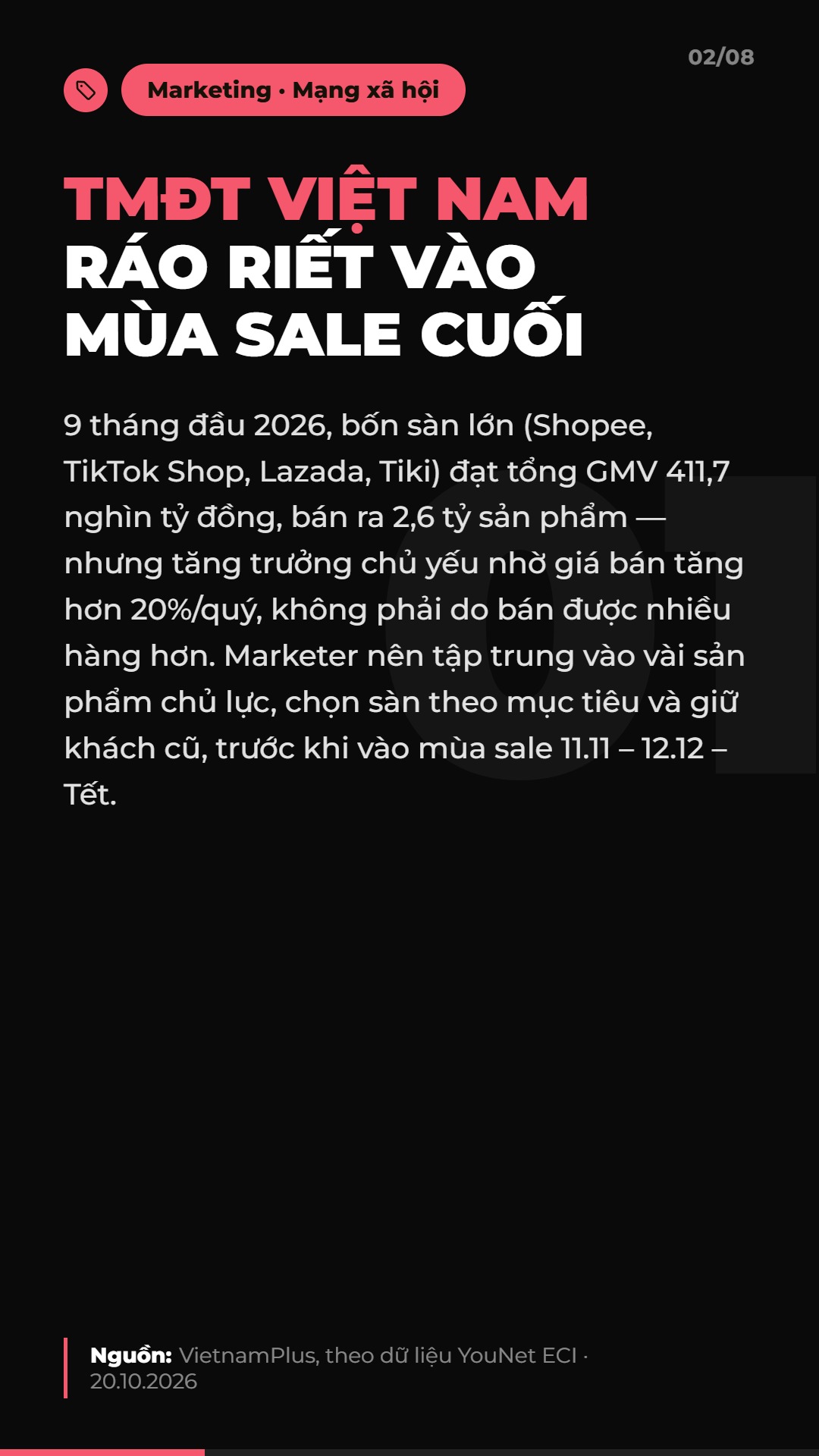 AI Daily 24.10.2026: ChatGPT Ads cán mốc 89 quốc gia, FPT AI Factory có lãi và 4 tin AI & Marketing đáng chú ý 3 Tin 1: TMĐT Việt Nam ráo riết vào mùa sale cuối