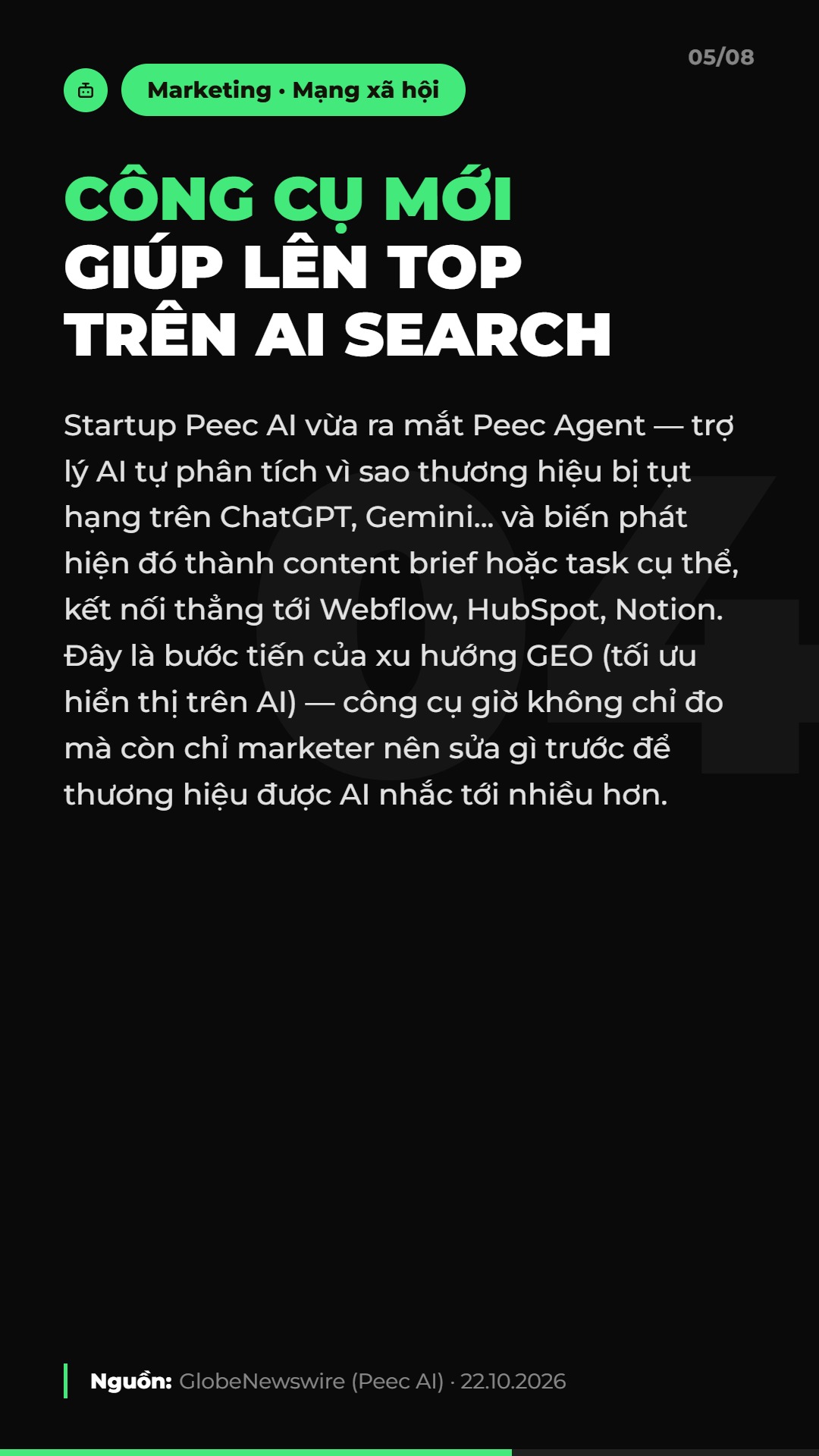 AI Daily 24.10.2026: ChatGPT Ads cán mốc 89 quốc gia, FPT AI Factory có lãi và 4 tin AI & Marketing đáng chú ý 6 Tin 4: Công cụ mới giúp lên top trên AI search