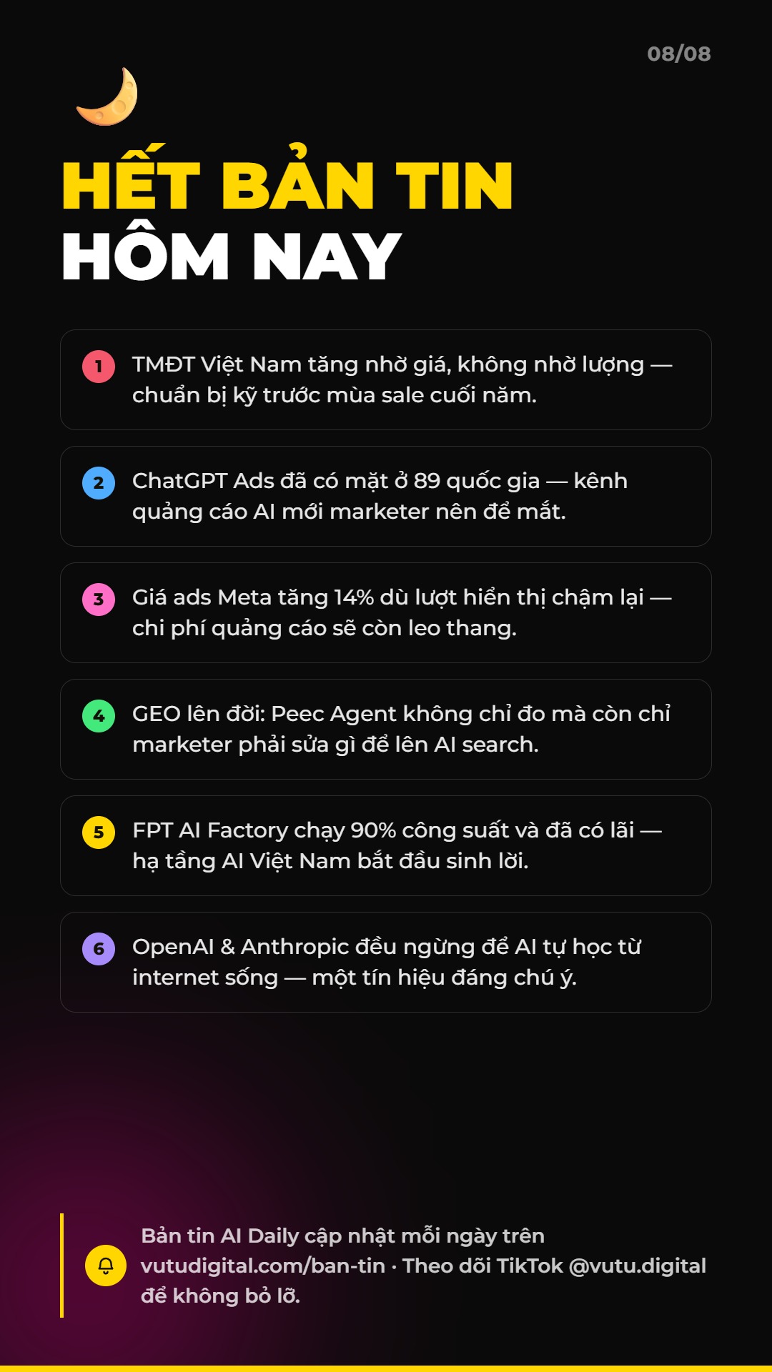 AI Daily 24.10.2026: ChatGPT Ads cán mốc 89 quốc gia, FPT AI Factory có lãi và 4 tin AI & Marketing đáng chú ý 9 Tổng kết bản tin AI Daily 24.10.2026