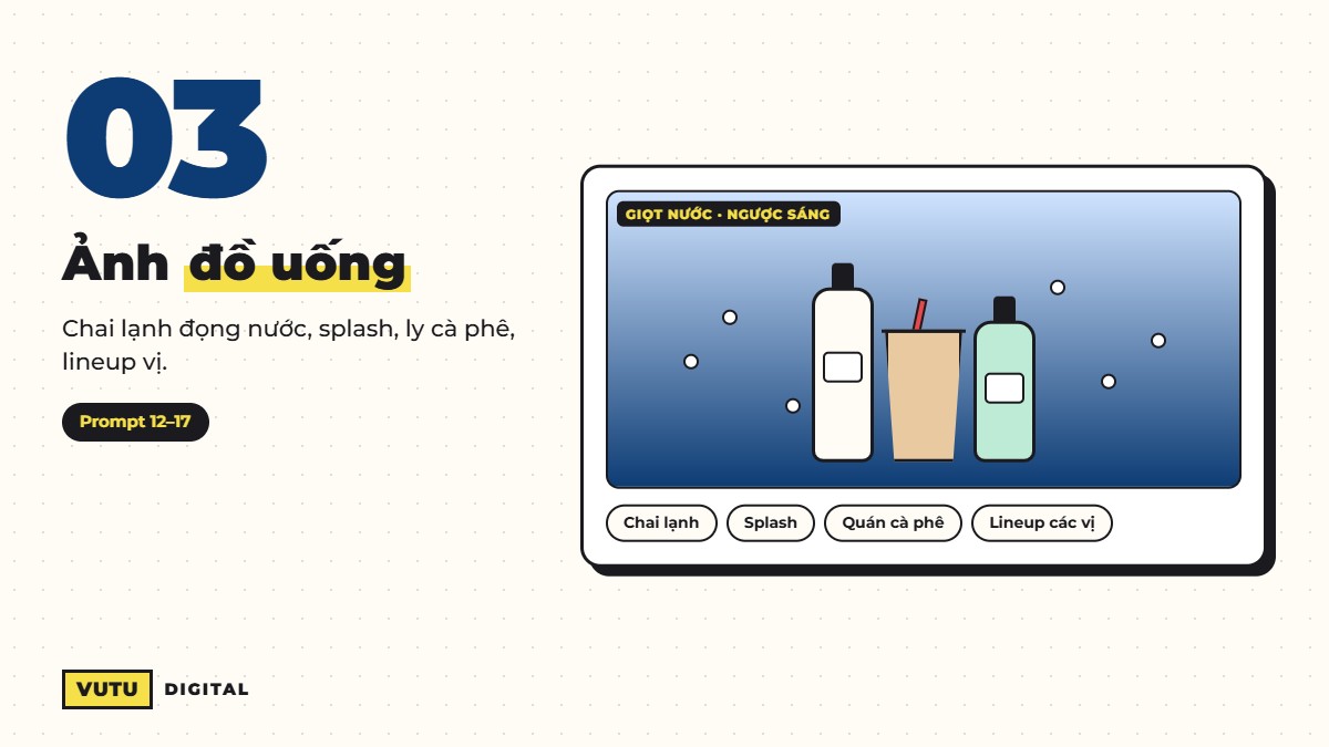Prompt tạo ảnh đồ uống