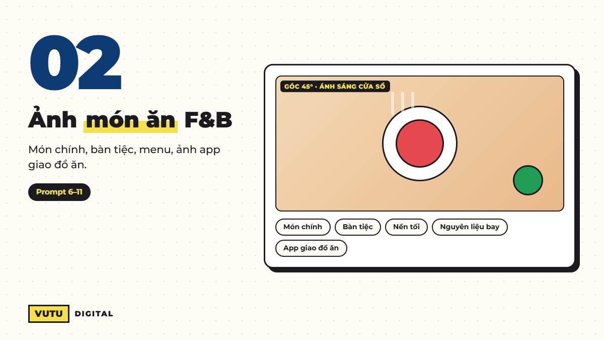 Prompt tạo ảnh món ăn cho F&B