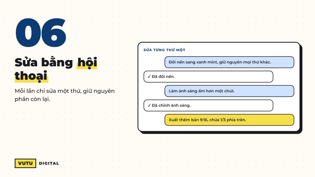 Cách viết prompt tạo ảnh quảng cáo bằng Gemini không bị "ảo" (7 bước) 8 Sửa ảnh Gemini bằng hội thoại