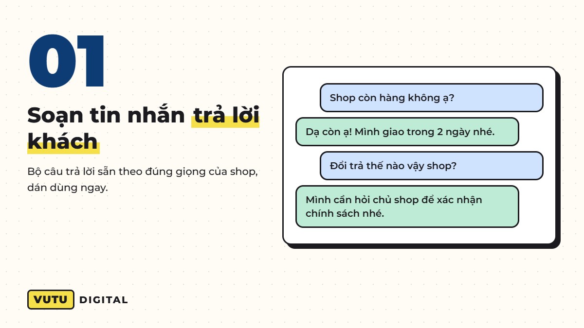 AI cho doanh nghiệp nhỏ: 10 việc giao cho AI ngay tuần này (kèm cách làm) 2 Việc 1: AI soạn tin nhắn trả lời khách cho doanh nghiệp nhỏ