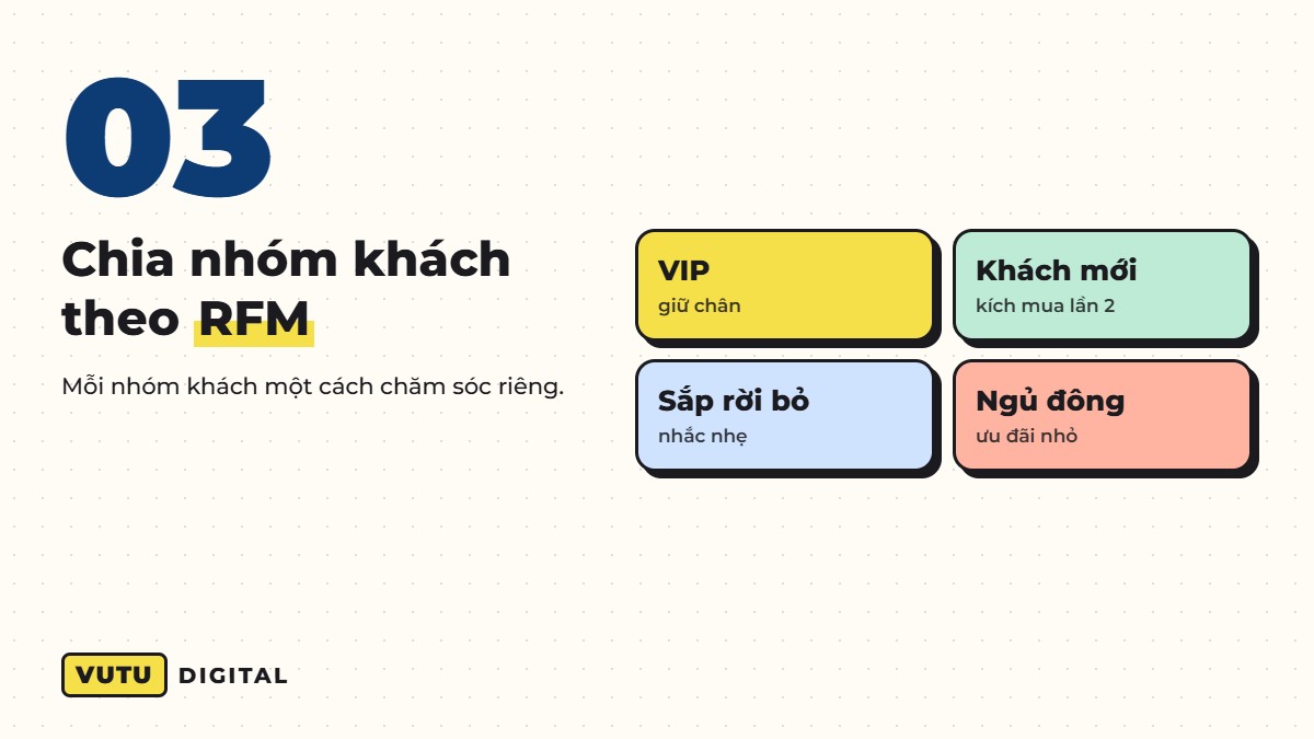 Phân tích dữ liệu kinh doanh bằng AI: 7 việc chủ doanh nghiệp tự làm được (không cần code) 4 Việc 3: phân khúc khách hàng RFM bằng AI