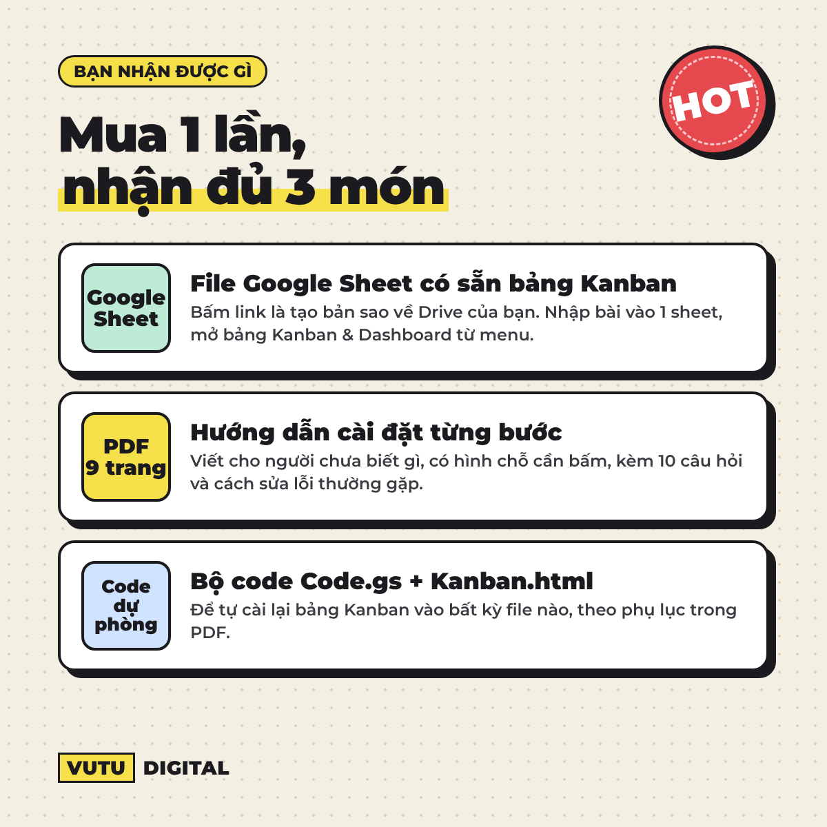 Content Calendar + Dashboard lịch đăng bài 4 Gói Content Calendar gồm file Google Sheet, PDF hướng dẫn và bộ code dự phòng